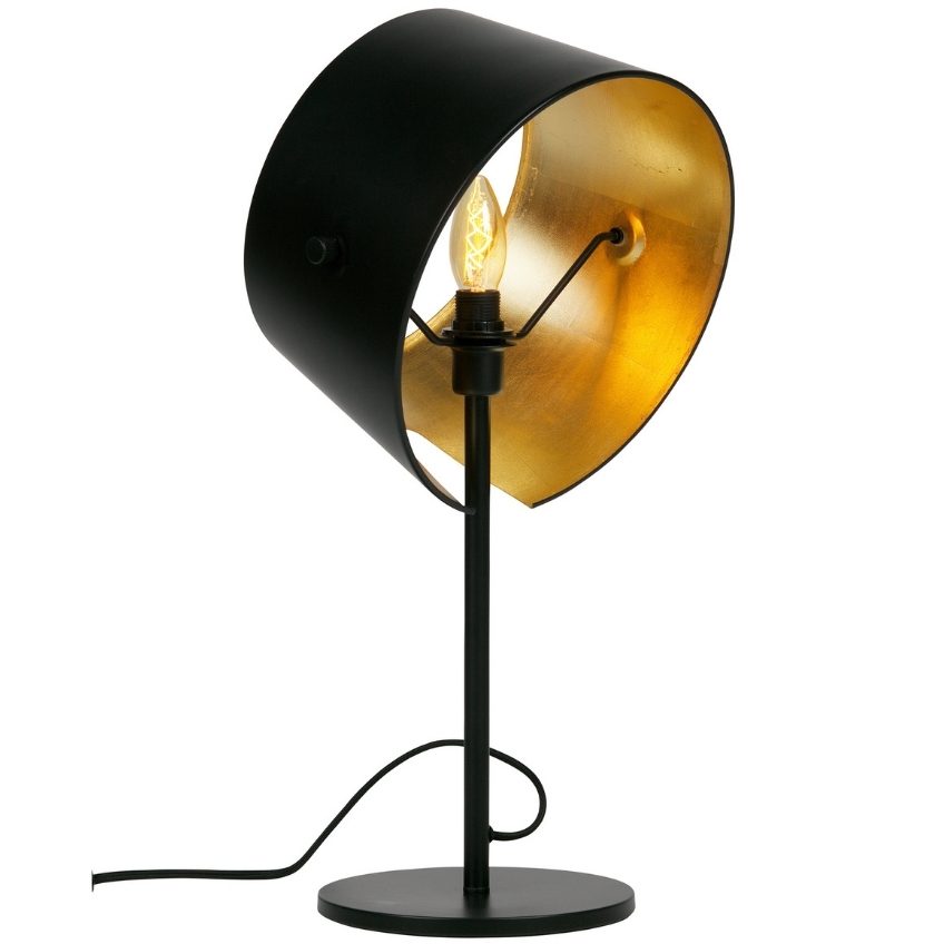 Hoorns Černá kovová stolní lampa