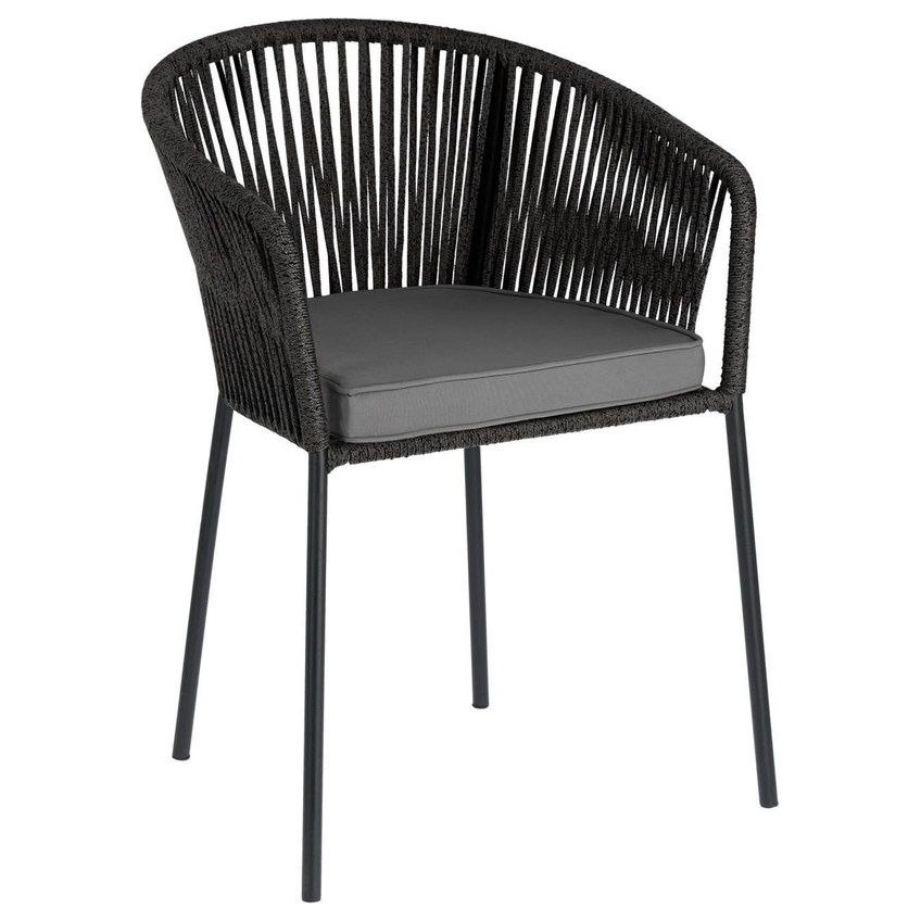 Černá pletená židle Kave Home