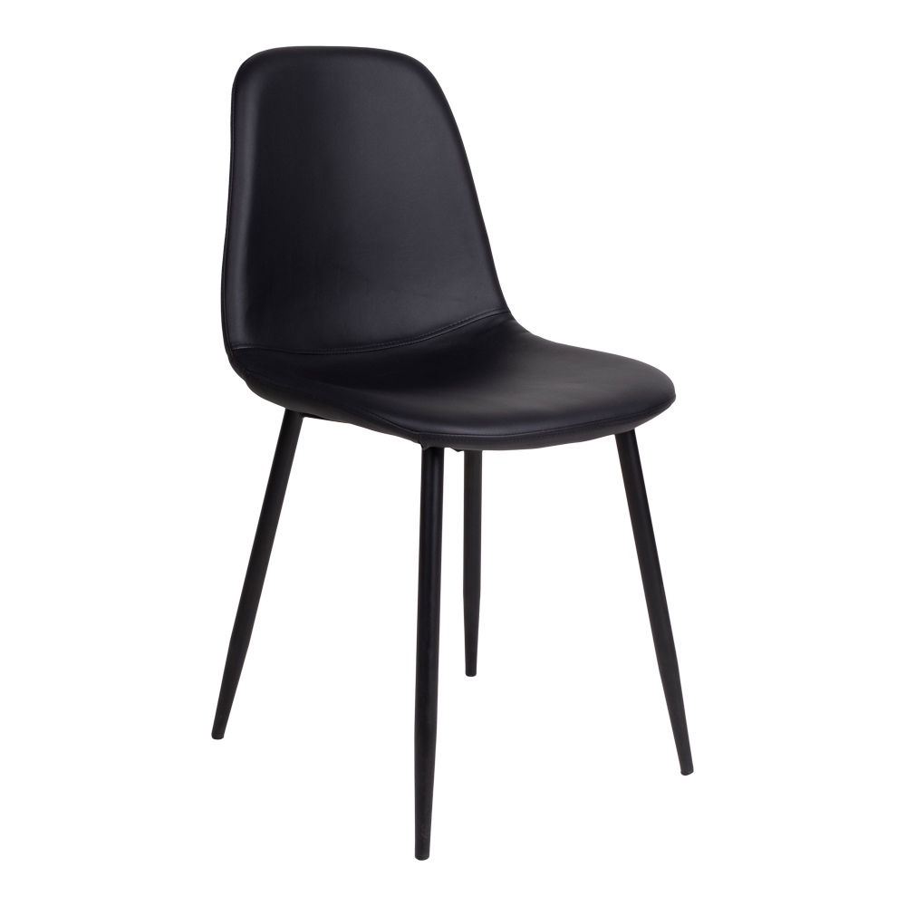 House Nordic Kožená jídelní židle STOCKHOLM černá