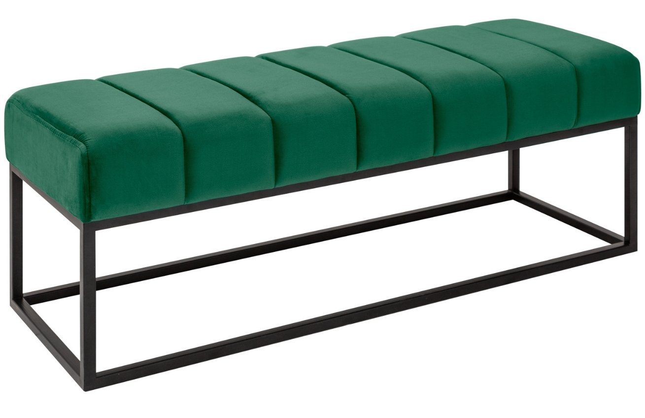 Moebel Living Smaragdově zelená sametová lavice