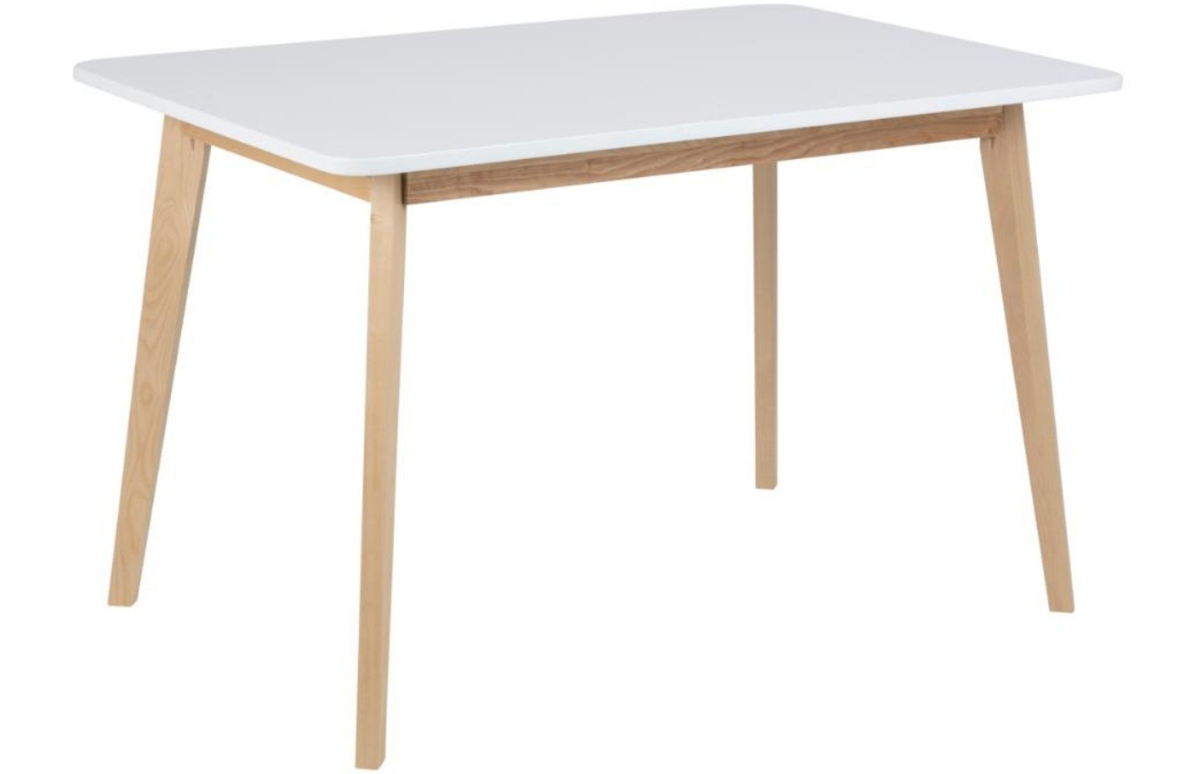 Scandi Bílý dřevěný jídelní stůl