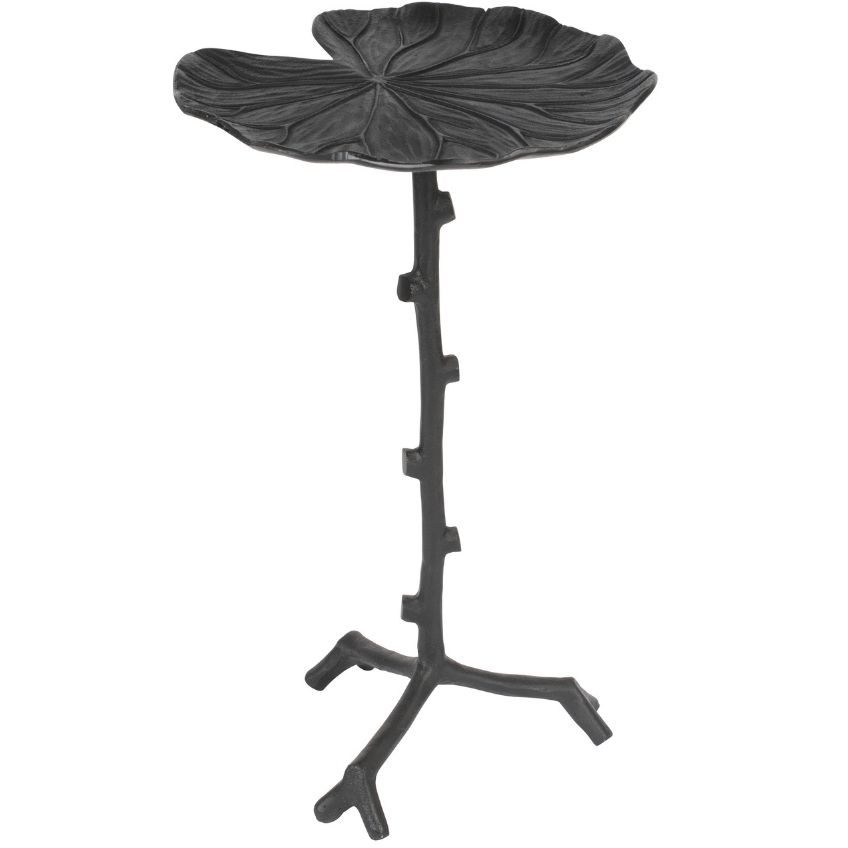 White Label Černý jednoduchý kovový odkládací stolek