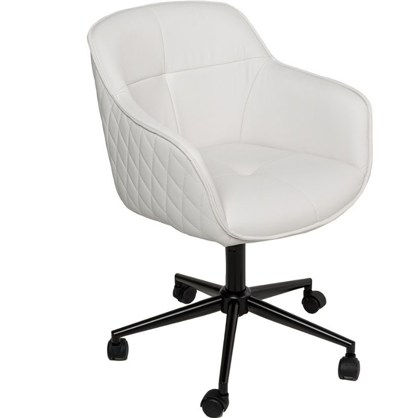 Moebel Living Bílá koženková konferenční židle