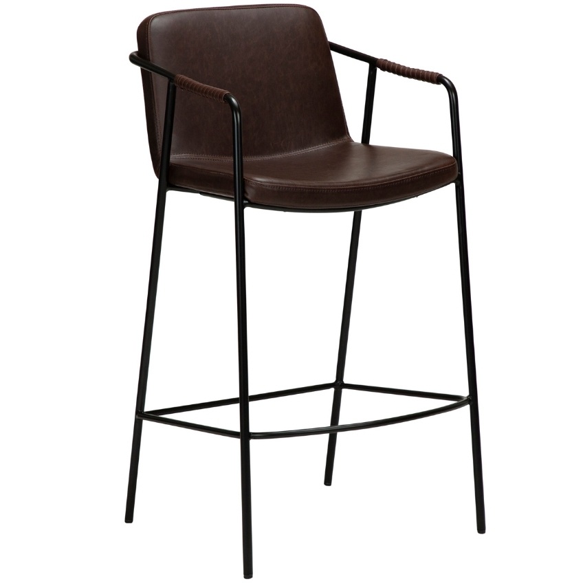 ​​​​​Dan-Form Tmavě hnědá koženková barová židle