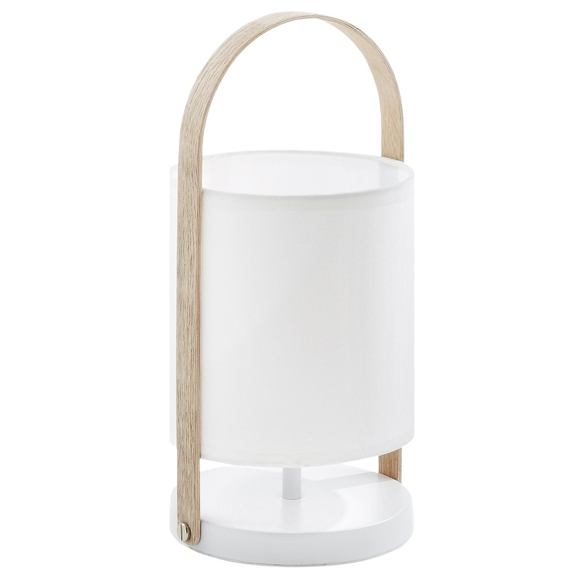Bílá bavlněná stolní lampa Kave