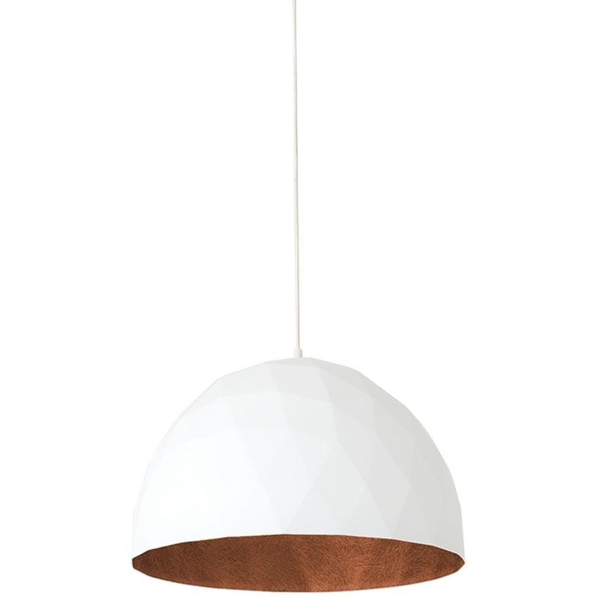 Nordic Design Bílé kovové závěsné světlo Auron