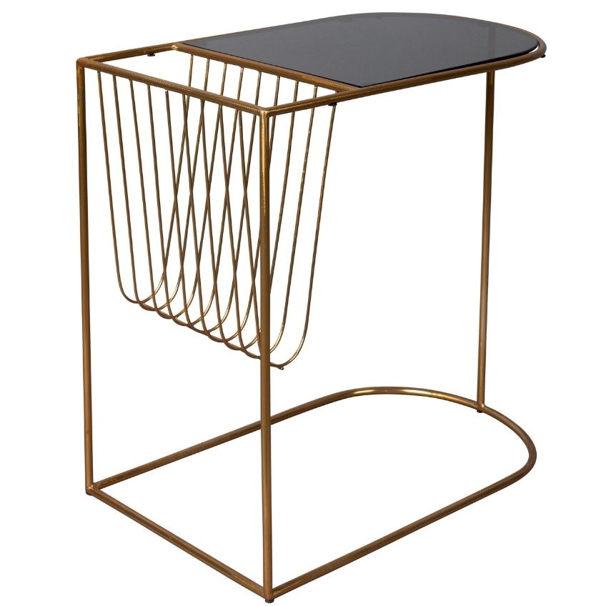 Zlatý kovový odkládací stolek DUTCHBONE Eileen
