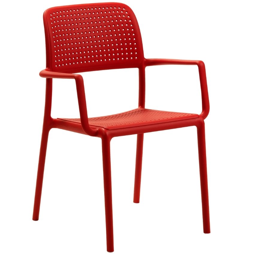 Nardi Červená plastová zahradní židle Bora s