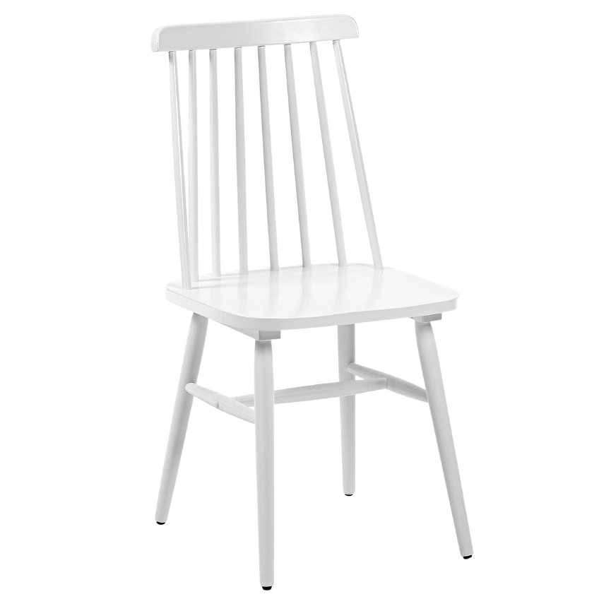Bílá dřevěná jídelní židle Kave