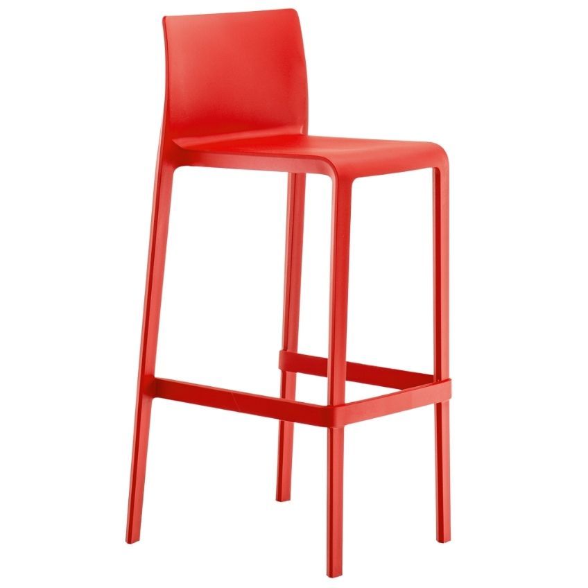 Pedrali Červená plastová barová židle Volt