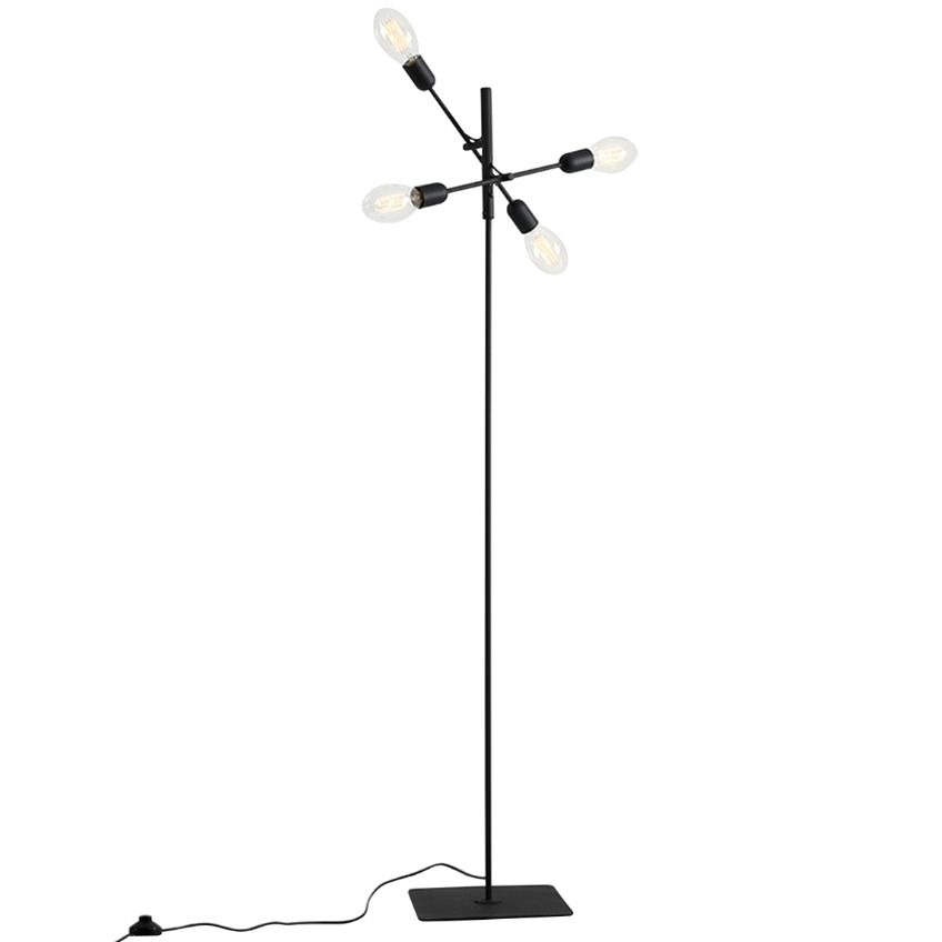 Nordic Design Černá kovová stojací lampa