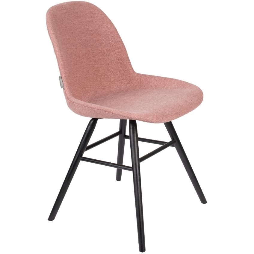 Růžová látková jídelní židle