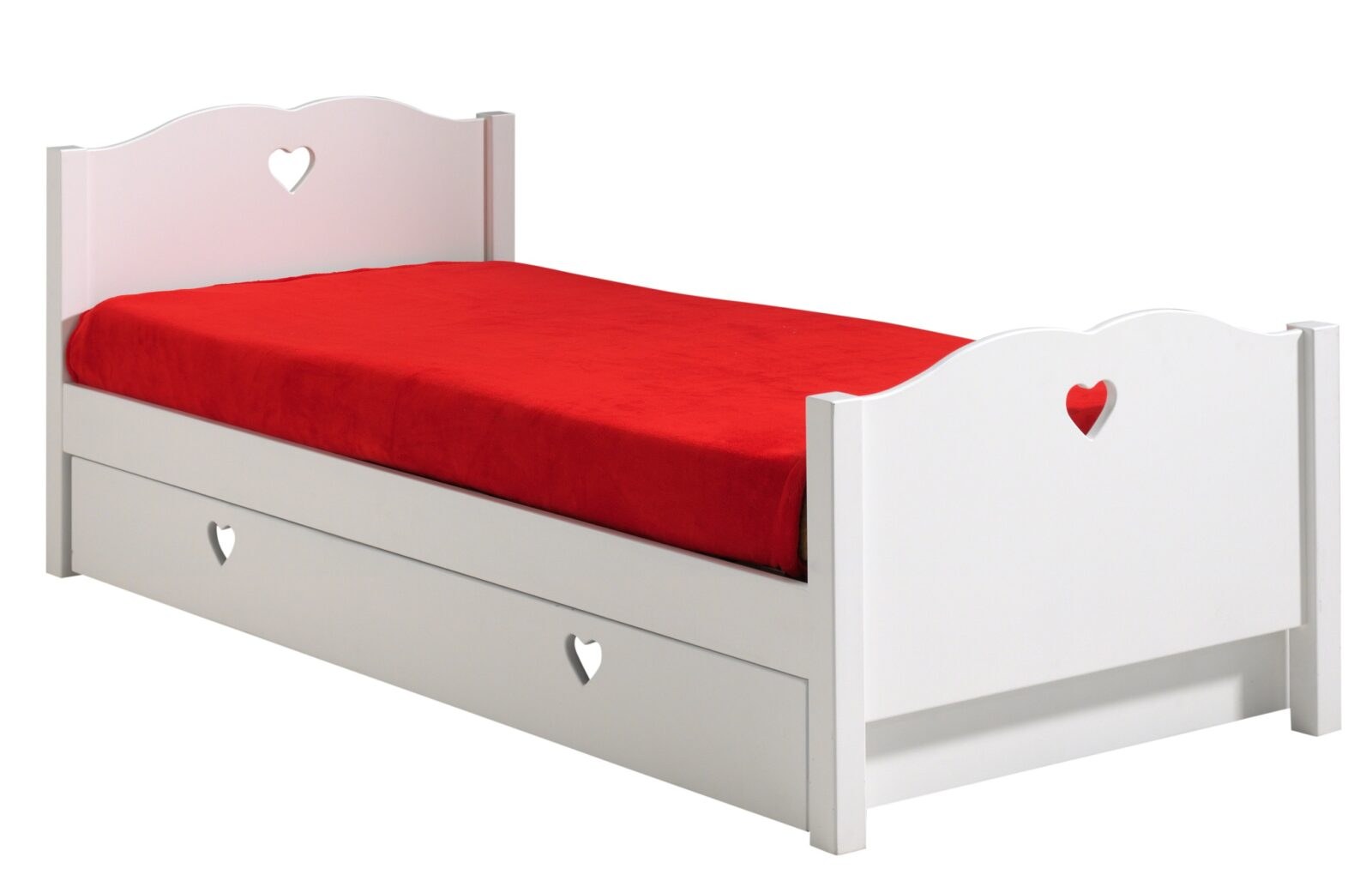 Bílá dřevěná dětská postel Vipack Amori 90