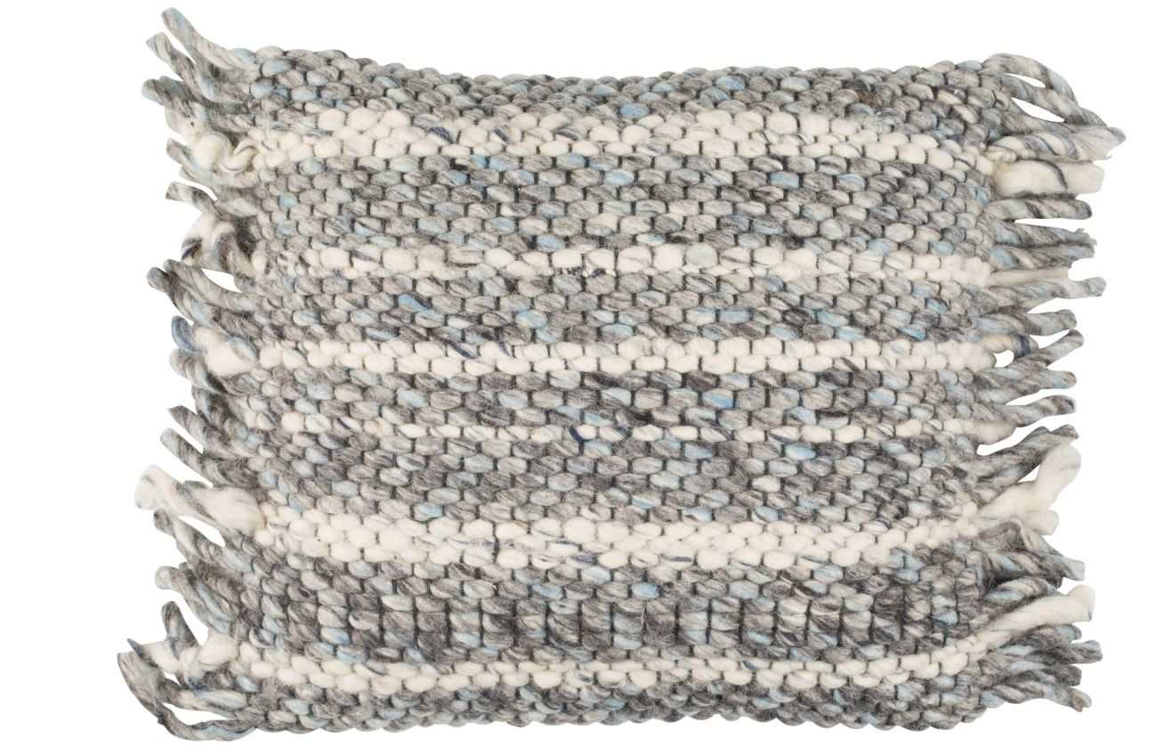 Šedomodrý pletený polštář ZUIVER