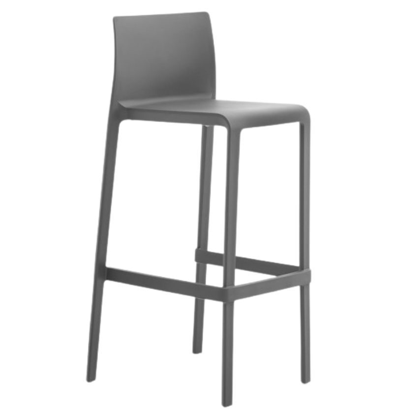 Pedrali Tmavě šedá plastová barová židle