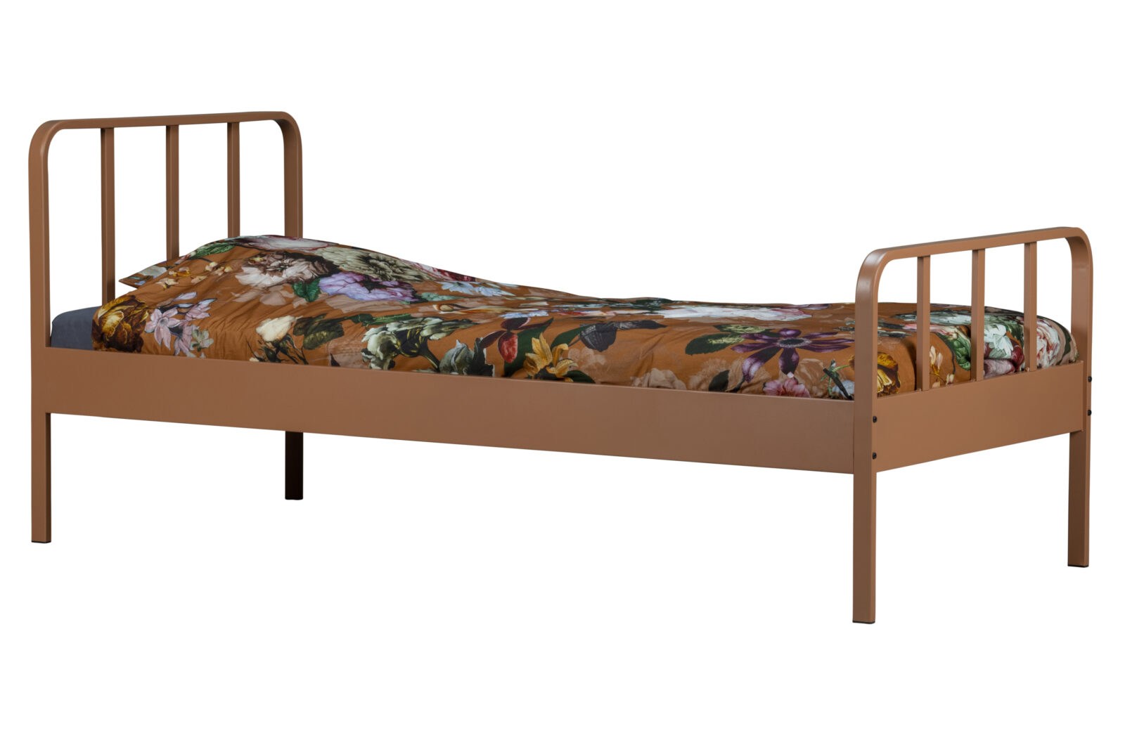 WOOOD Kovová postel MEES oranžová 90x200cm