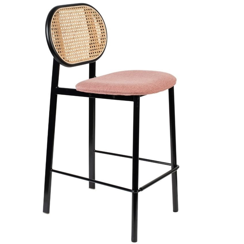 Růžová látková barová židle ZUIVER SPIKE