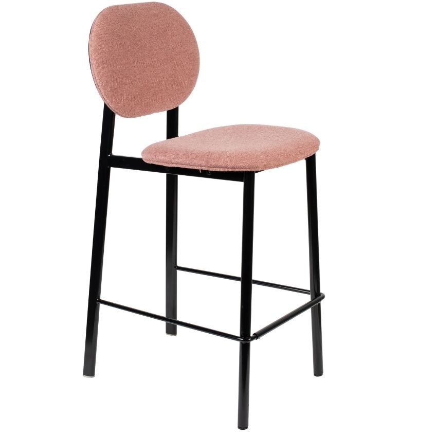 Růžová látková barová židle ZUIVER