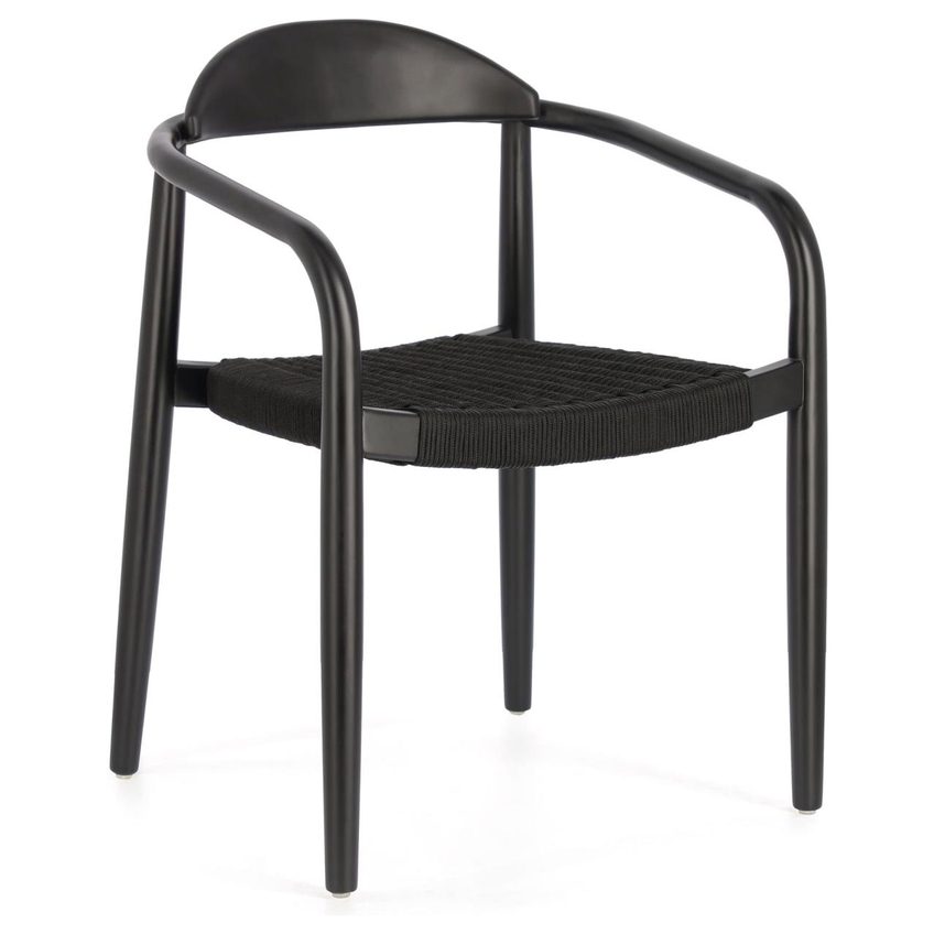 Černá dřevěná jídelní židle Kave Home Nina s černým