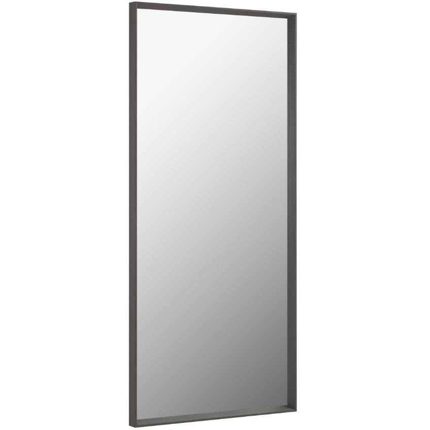 Tmavě šedé dřevěné nástěnné zrcadlo Kave Home