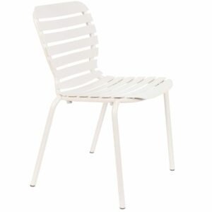 Bílá kovová zahradní židle