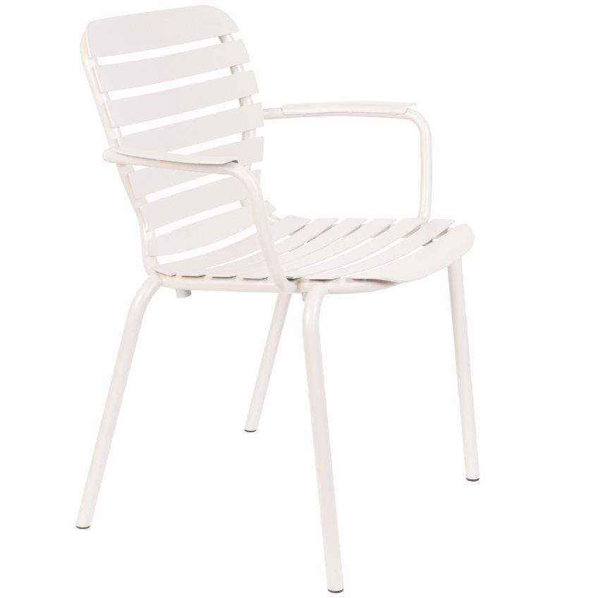 Bílá kovová zahradní židle ZUIVER