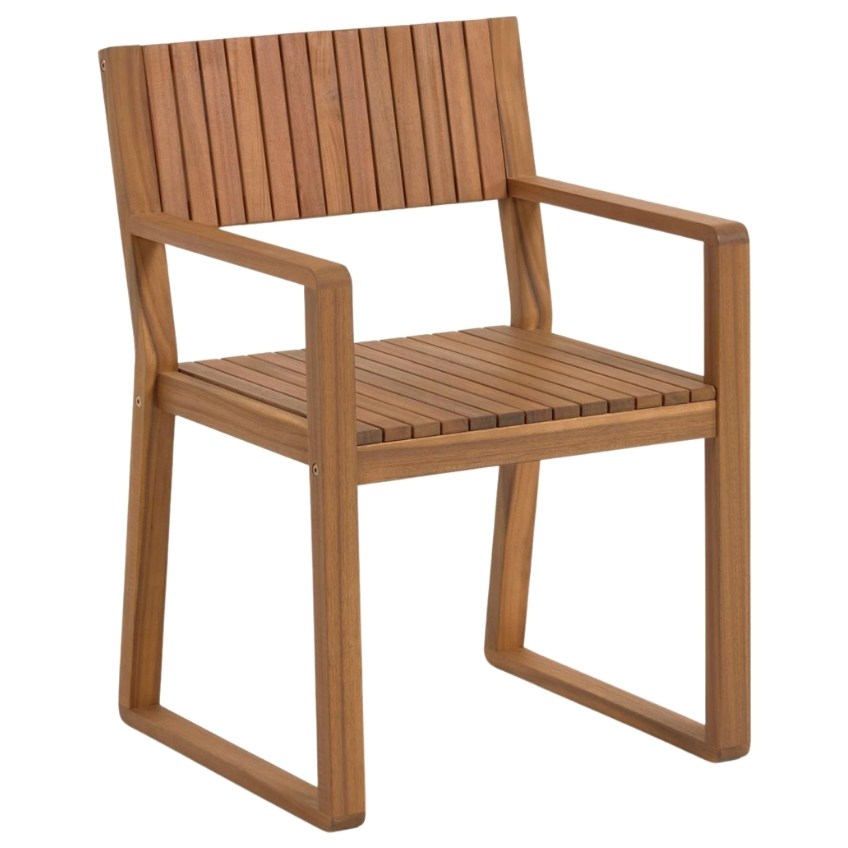 Hnědá dřevěná zahradní židle Kave