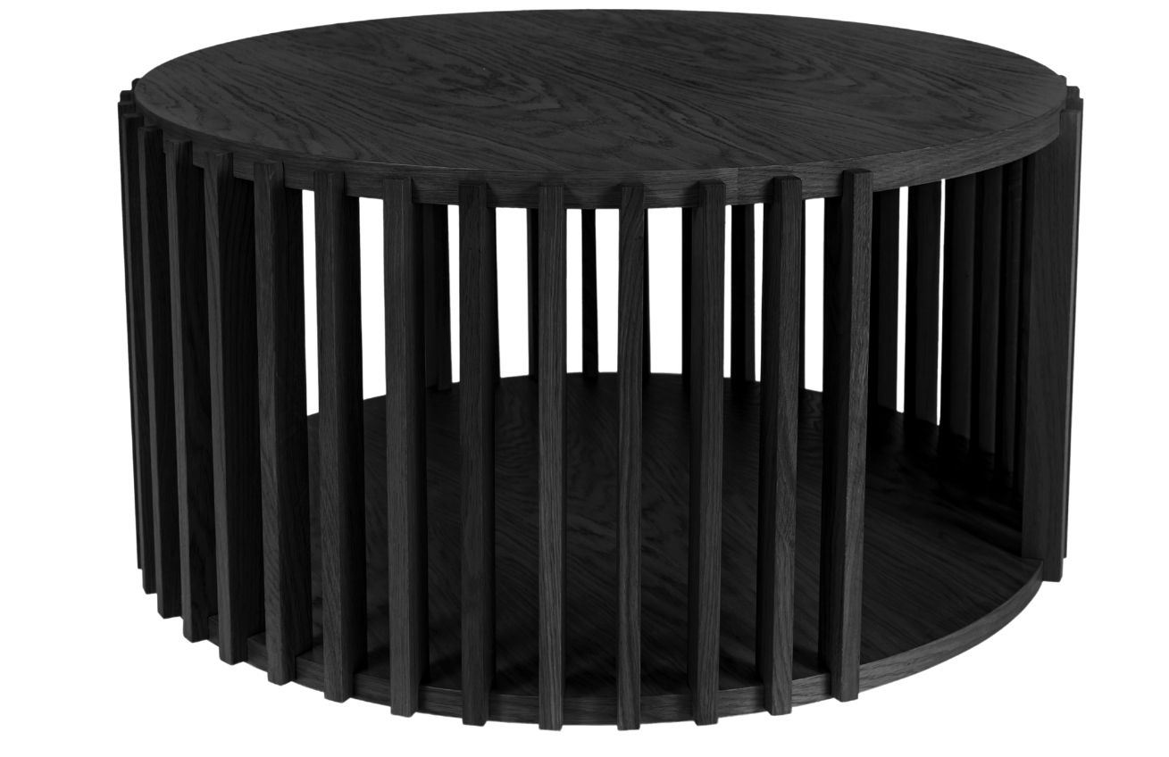 Černý dubový kulatý konferenční stolek Woodman Drum