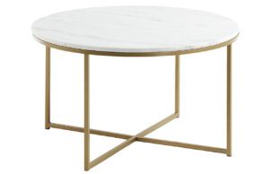 Bílý mramorový konferenční stolek Kave Home
