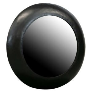 Hoorns Černé kovové závěsné zrcadlo