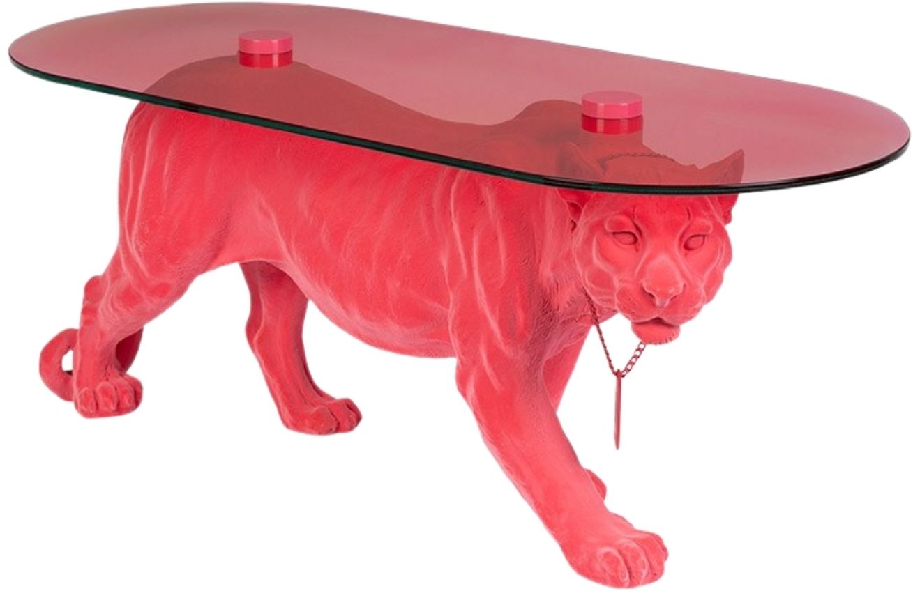 Růžový skleněný konferenční stolek Bold Monkey Dope As