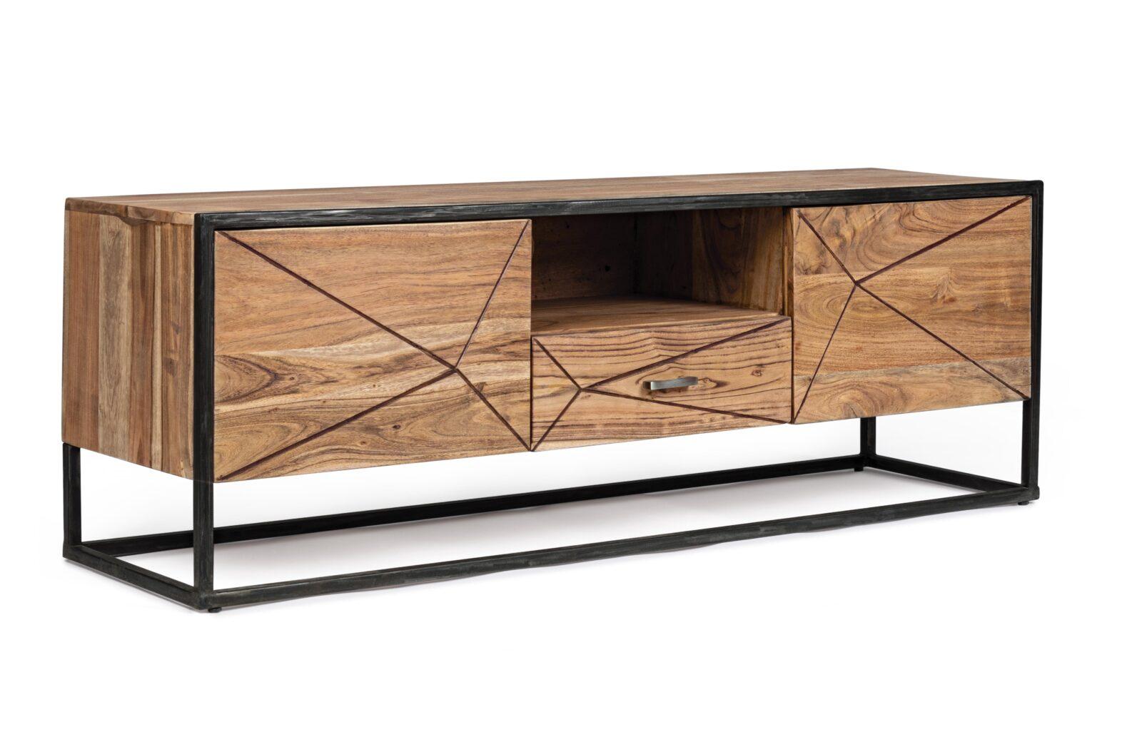 BIZZOTTO Dřevěný TV stolek EGON hnědý