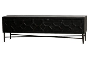 BePureHome Dřevěný TV stolek BEQUEST černý
