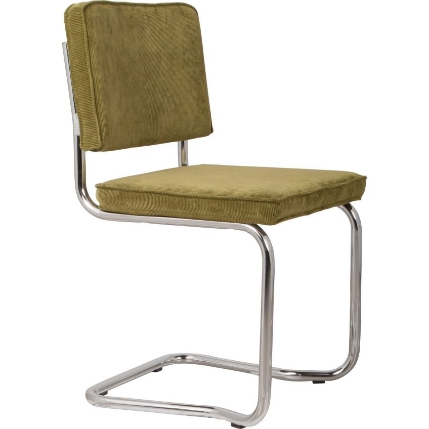 Zelená manšestrová jídelní židle ZUIVER RIDGE KINK