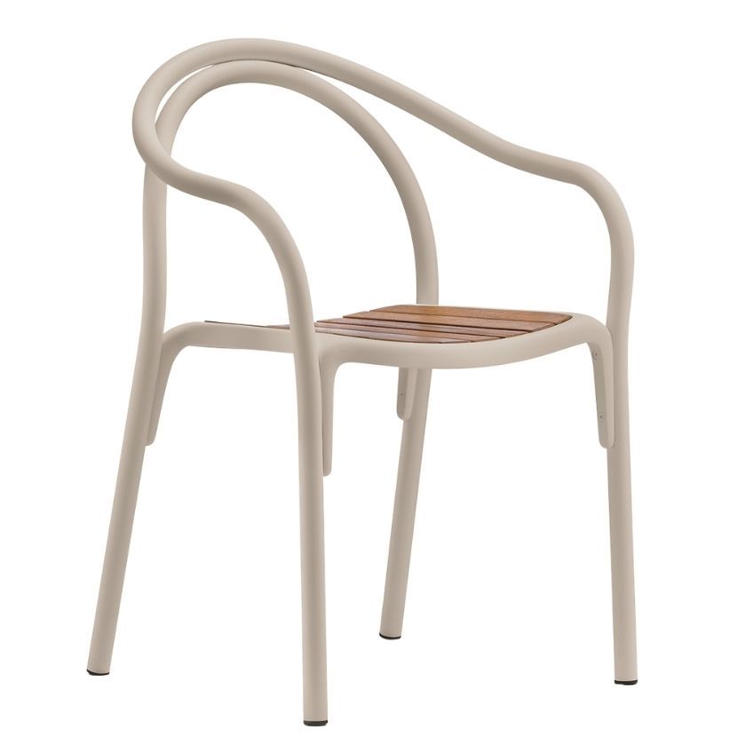 Béžová kovová zahradní židle