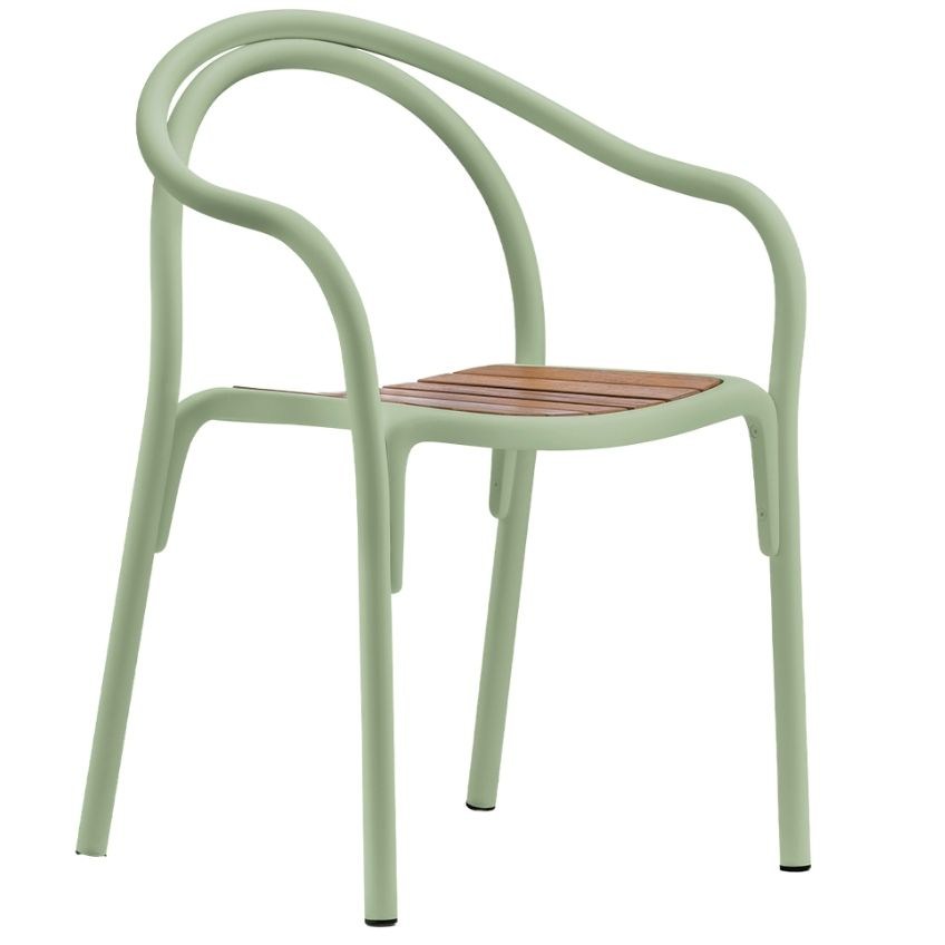Zelená kovová zahradní židle