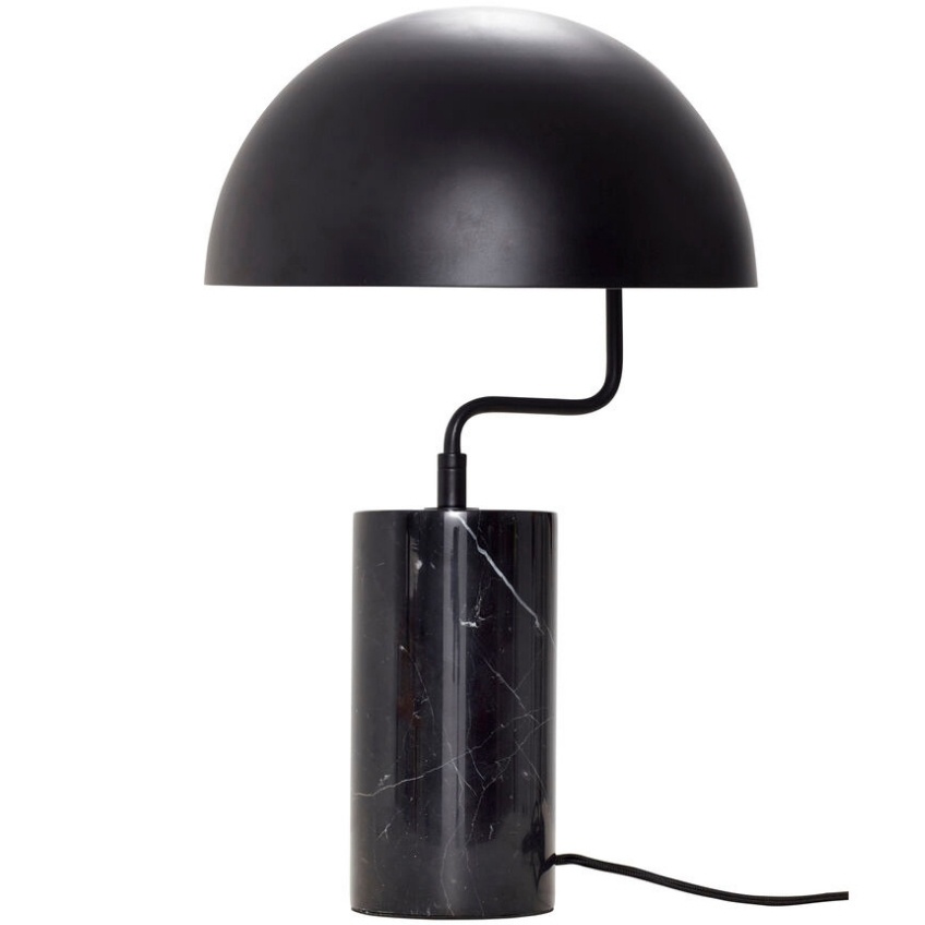 Černá kovová stolní lampa Hübsch