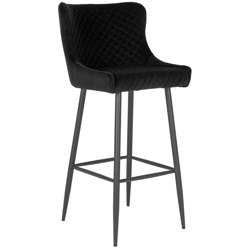 Nordic Living Černá sametová barová židle