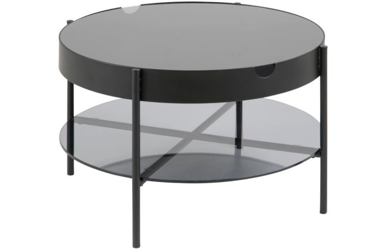 Scandi Černý skleněný konferenční stolek