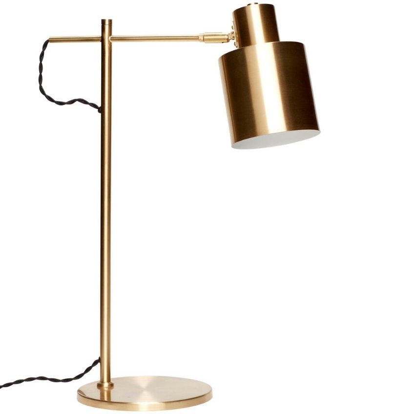 Zlatá kovová stolní lampa Hübsch