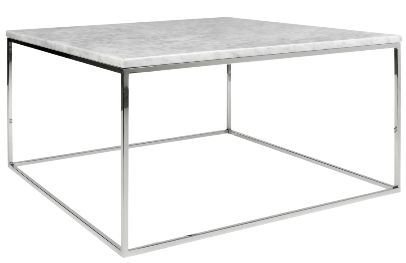 Bílý mramorový konferenční stolek TEMAHOME Gleam 75x75