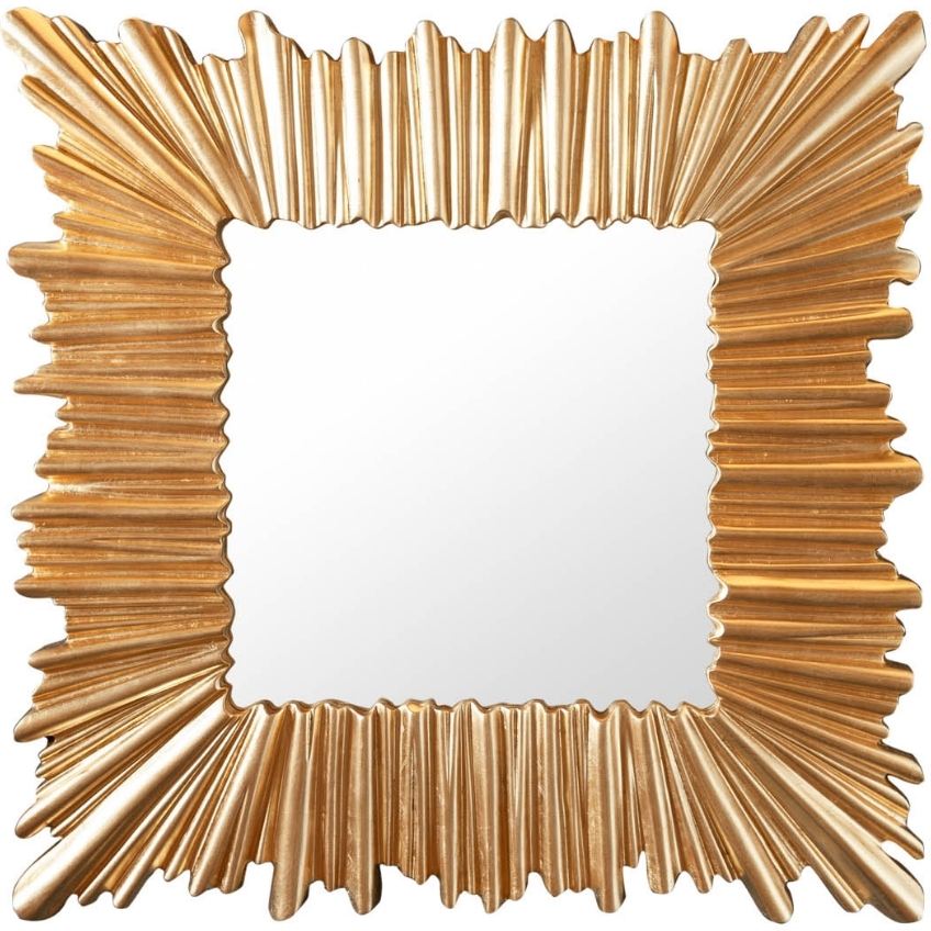 Moebel Living Zlaté dřevěné závěsné zrcadlo