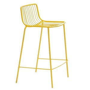 Pedrali Žlutá kovová barová židle Nolita