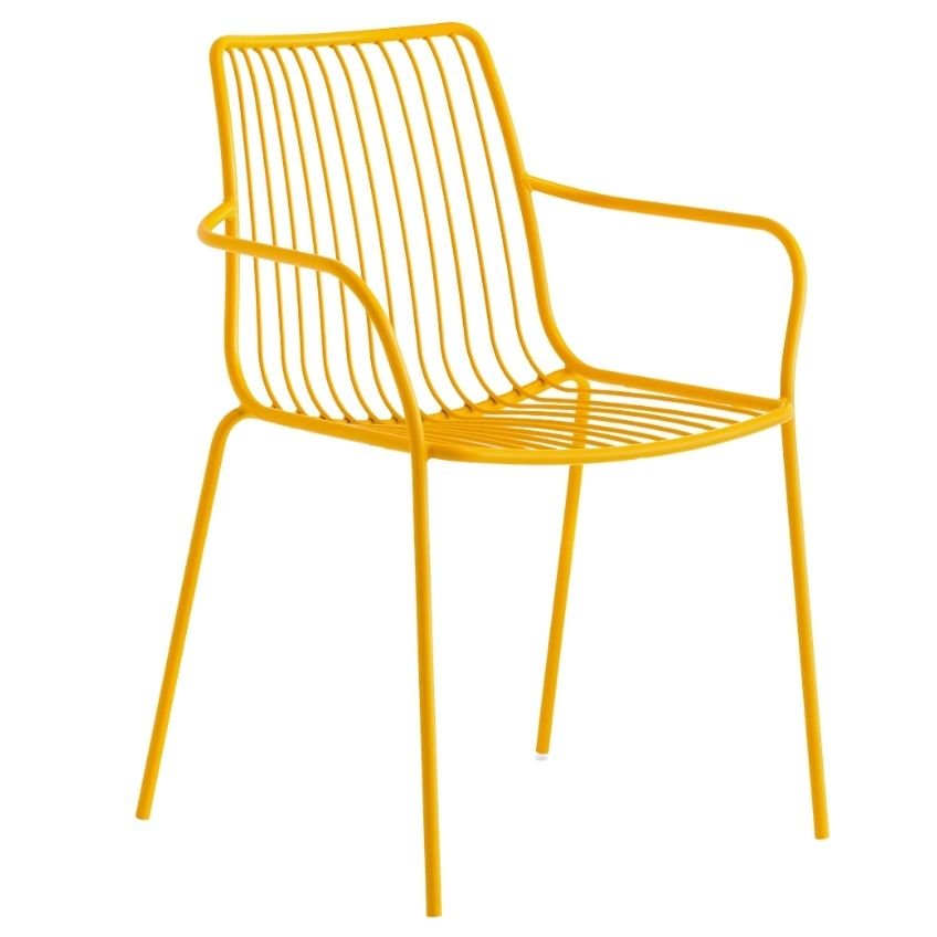 Pedrali Žlutá kovová zahradní židle Nolita