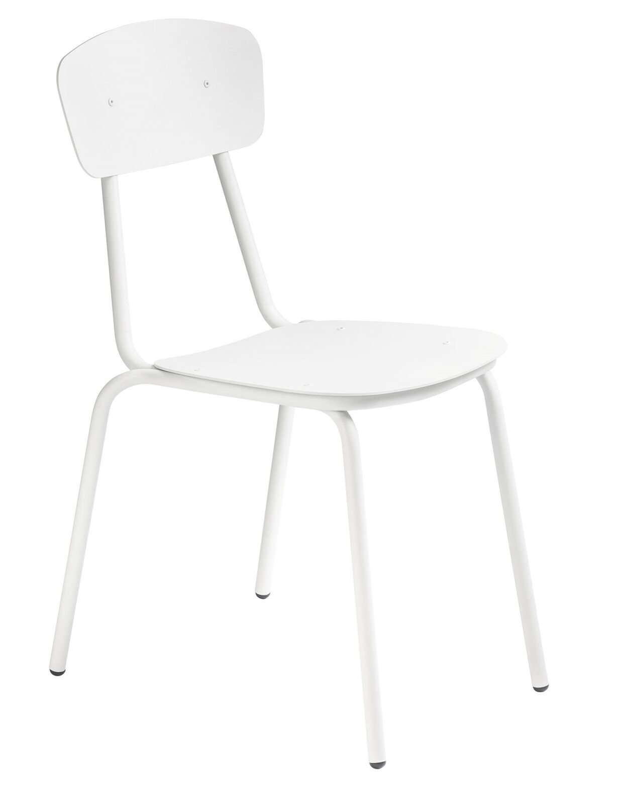 Bílá kovová jídelní židle