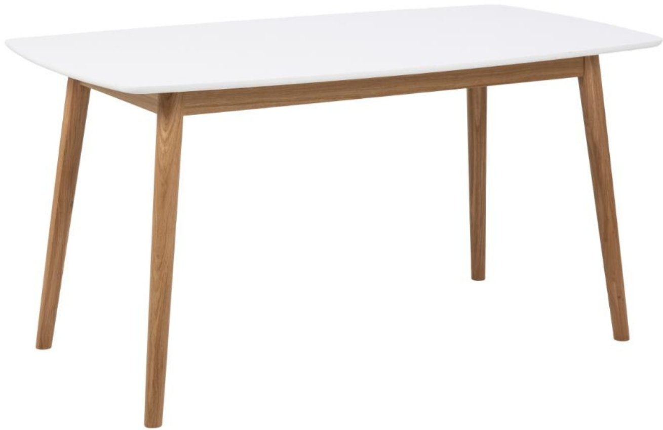 Scandi Bílý dubový jídelní stůl