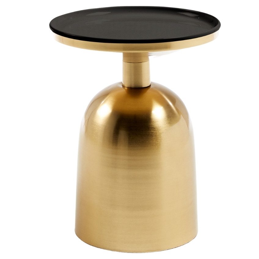 Zlatý kovový kulatý odkládací stolek Kave