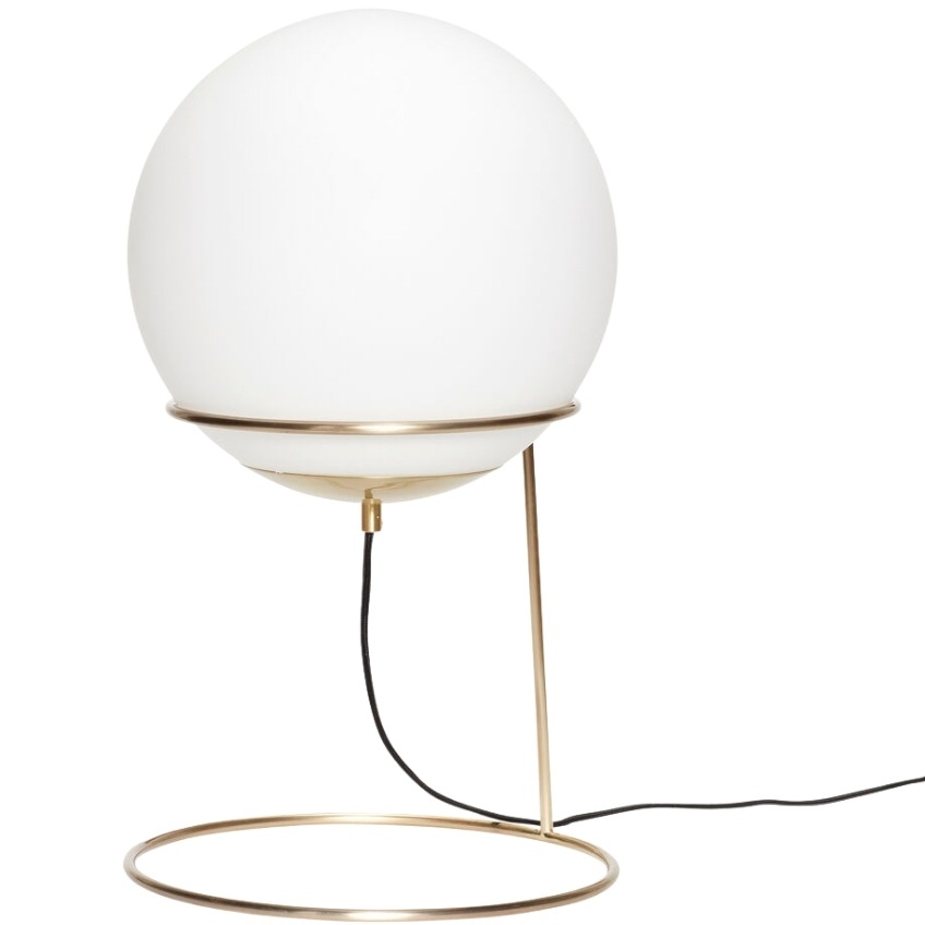 Bílo zlatá kovová stolní lampa Hübsch