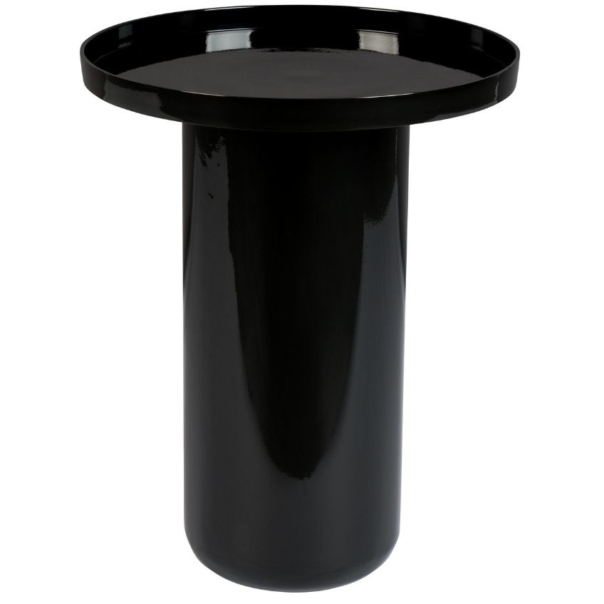 Černý kovový kulatý odkládací stolek ZUIVER