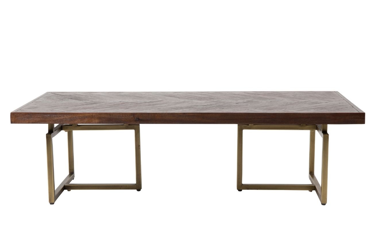 Hnědý dřevěný konferenční stolek